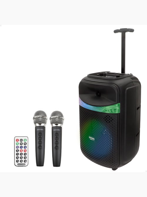 Enceinte sans fil 220w avec karaoké et 2 microphones 27x25x40 cm bontempi - Kiabi Enceinte sans fil 220w avec karaoké et 2 microphones 27x25x40 cm bontempi - Kiabi