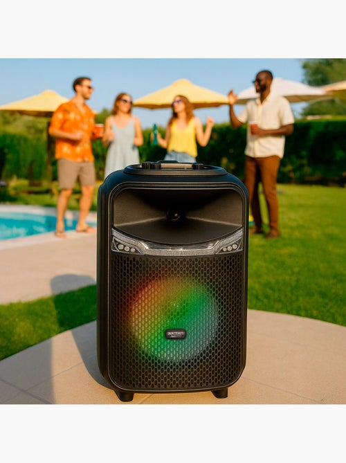 Enceinte sans fil 220w avec karaoké et 2 microphones 27x25x40 cm bontempi - Kiabi Enceinte sans fil 220w avec karaoké et 2 microphones 27x25x40 cm bontempi - Kiabi