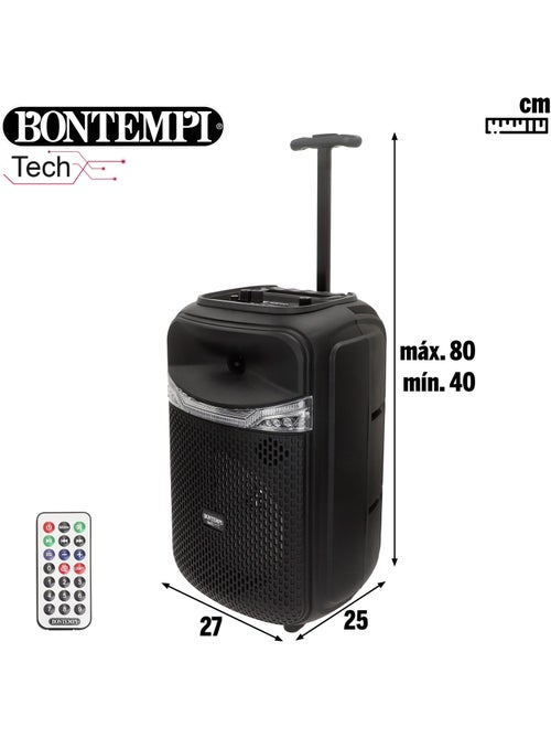 Enceinte sans fil 220w avec karaoké et 2 microphones 27x25x40 cm bontempi - Kiabi Enceinte sans fil 220w avec karaoké et 2 microphones 27x25x40 cm bontempi - Kiabi