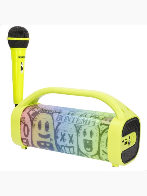Enceinte sans fil 80w avec karaoké et microphone bontempi - Kiabi Enceinte sans fil 80w avec karaoké et microphone bontempi - Kiabi