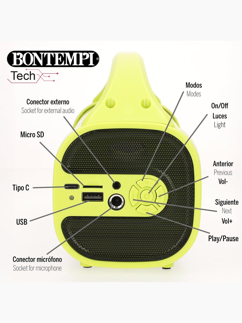 Enceinte sans fil 80w avec karaoké et microphone bontempi N/A - Kiabi