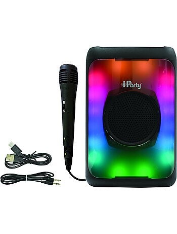 Enceinte Taille Medium Bluetooth® lumineuse effet flammes multicolores avec micro