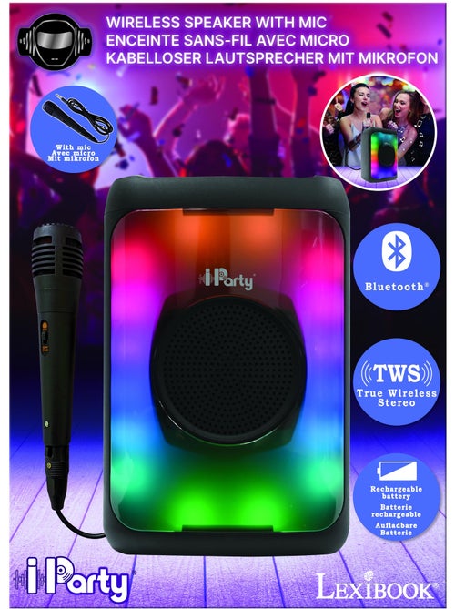 Enceinte Taille Medium Bluetooth® lumineuse effet flammes multicolores avec micro - Kiabi