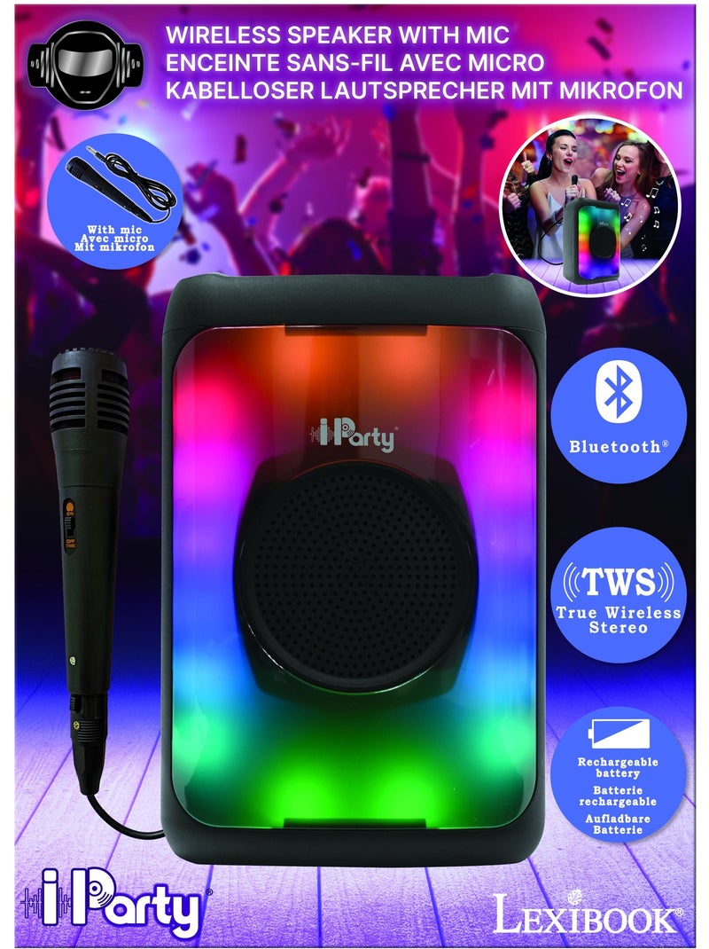Enceinte Taille Medium Bluetooth® lumineuse effet flammes multicolores avec micro Noir - Kiabi