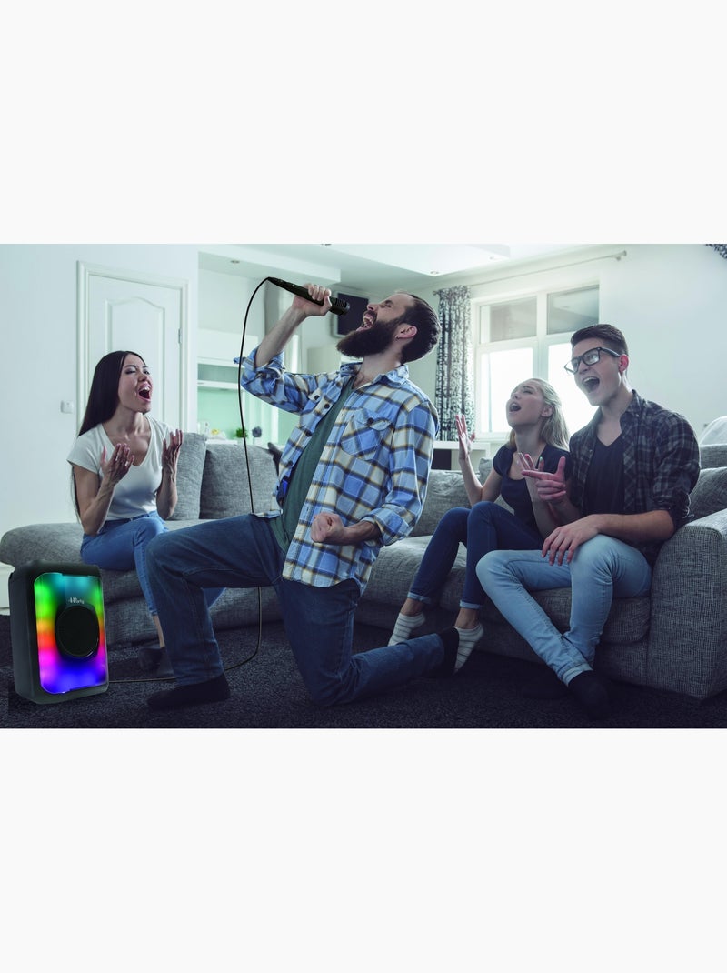 Enceinte Taille Medium Bluetooth® lumineuse effet flammes multicolores avec micro Noir - Kiabi