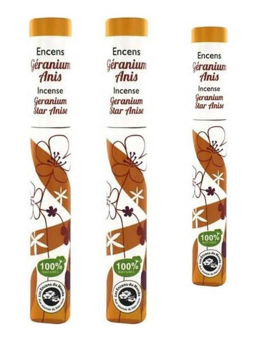 Encens géranium-anis 90 bâtonnets de 30 min - Les Encens du Monde - Kiabi