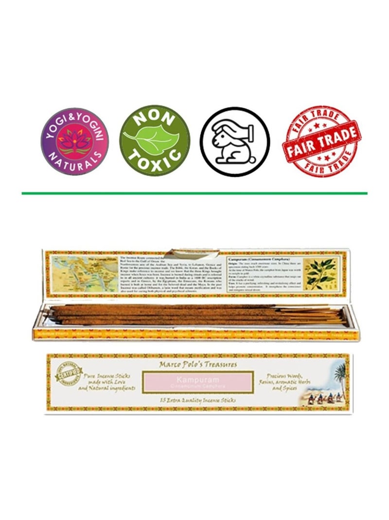 Encens marco polo's treasures Camphre 30 gr - 15 Bâtonnets Marron - Kiabi