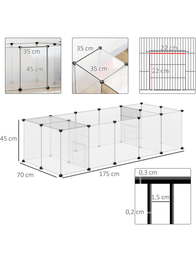 Enclos parc modulable petits animaux 20 panneaux noir blanc Blanc Blanc - Kiabi