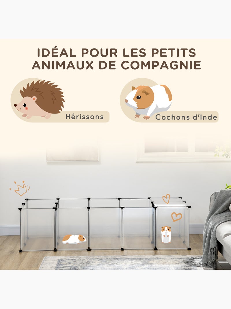 Enclos parc modulable petits animaux 20 panneaux noir blanc Blanc Blanc - Kiabi