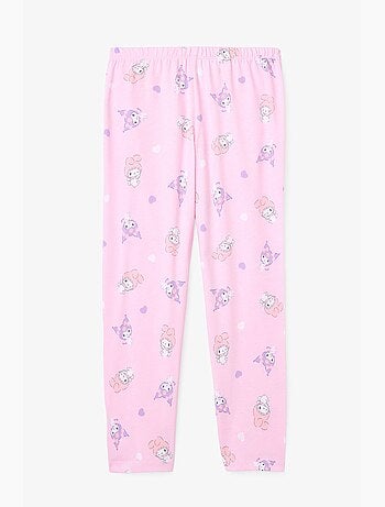 Enfant kuromi friends ensemble de pyjama à manches longues en coton penti