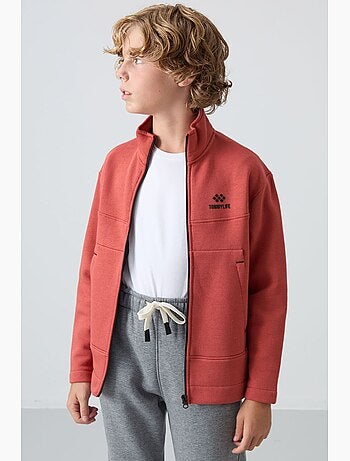 Enfant sweat-shirt à col zippé et poche tommy