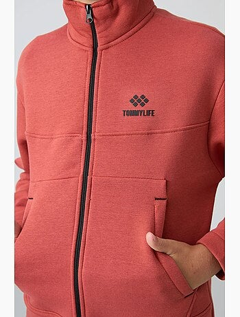 Enfant sweat-shirt à col zippé et poche tommy