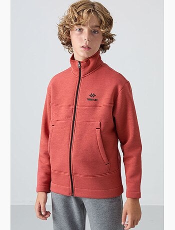 Enfant sweat-shirt à col zippé et poche tommy