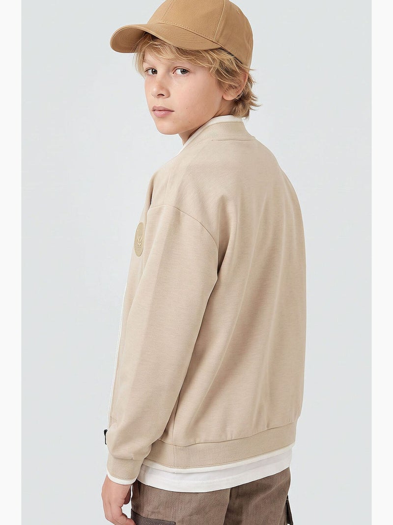 Enfant sweat-shirt à fermeture éclair tommy Beige argile - Kiabi