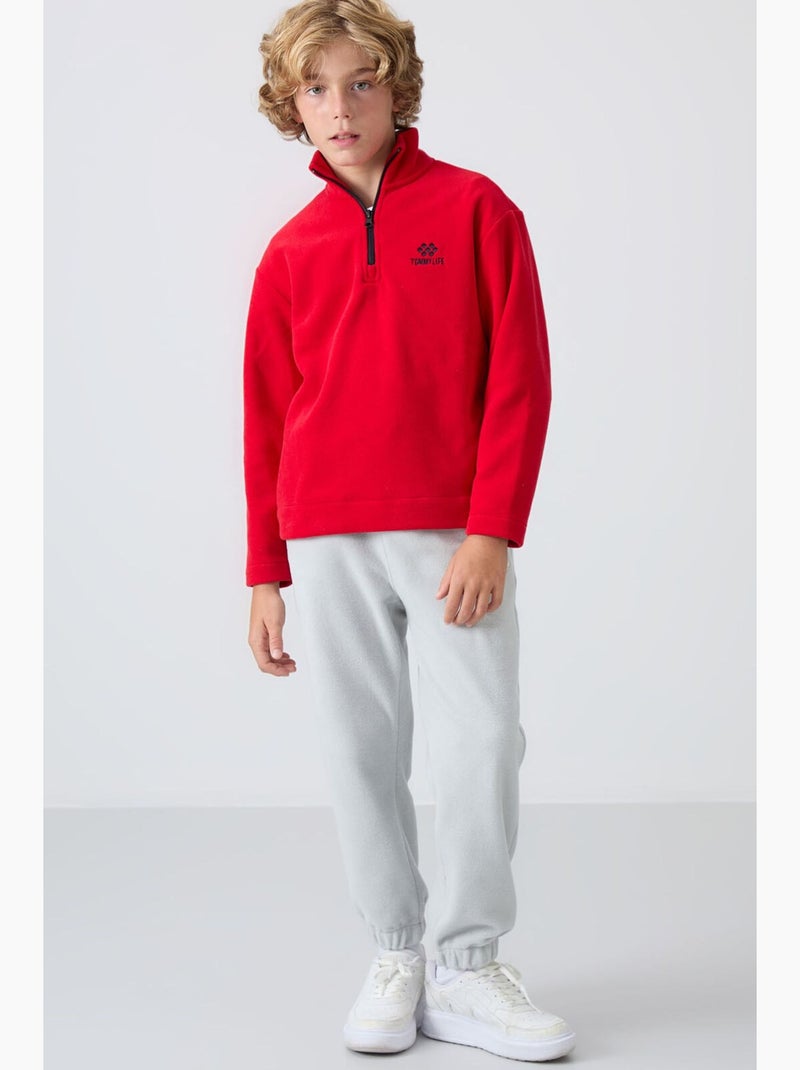 Enfant sweat-shirt demi-zip brodé tommy Rouge - Kiabi