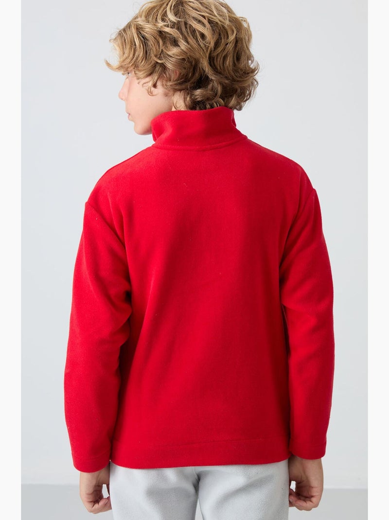 Enfant sweat-shirt demi-zip brodé tommy Rouge - Kiabi