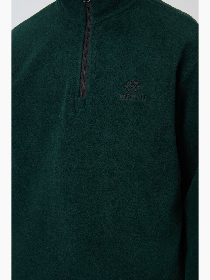 Enfant sweat-shirt demi-zip brodé tommy Vert foncé - Kiabi