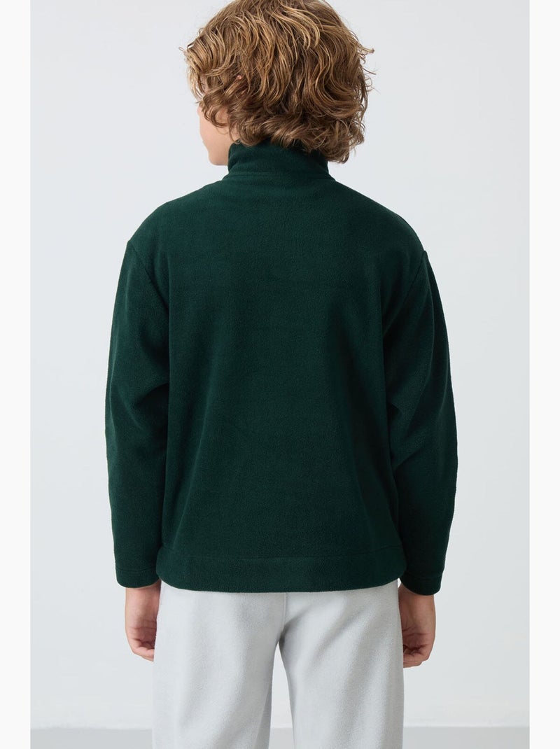 Enfant sweat-shirt demi-zip brodé tommy Vert foncé - Kiabi