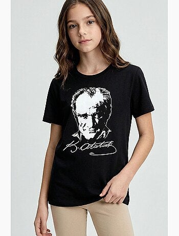 Enfant t-shirt col rond à motif texte tommy