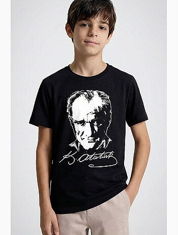Enfant t-shirt col rond à motif texte tommy
