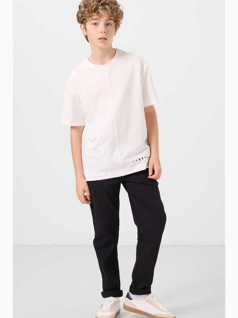 Enfant t-shirt oversize à col rond tommy Blanc - Kiabi