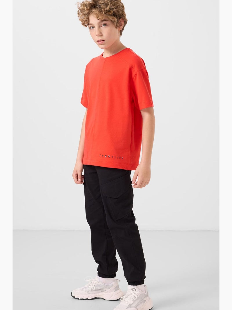 Enfant t-shirt oversize à col rond tommy Orange - Kiabi