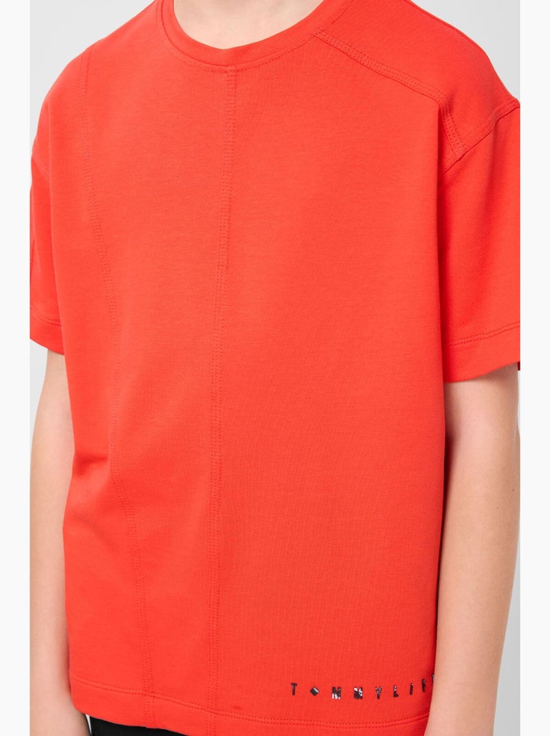Enfant t-shirt oversize à col rond tommy Orange - Kiabi
