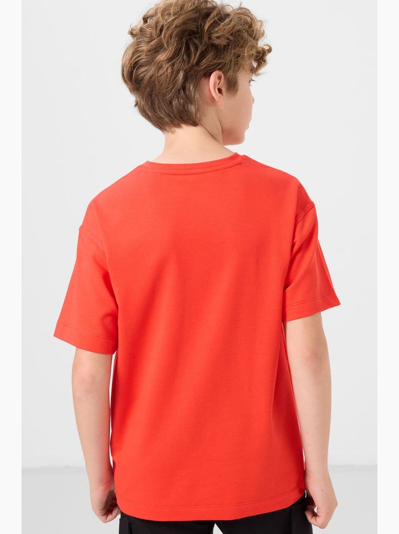Enfant t-shirt oversize à col rond tommy Orange - Kiabi