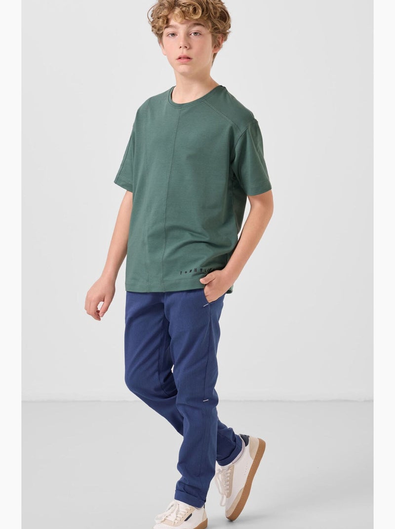 Enfant t-shirt oversize à col rond tommy Vert foncé - Kiabi
