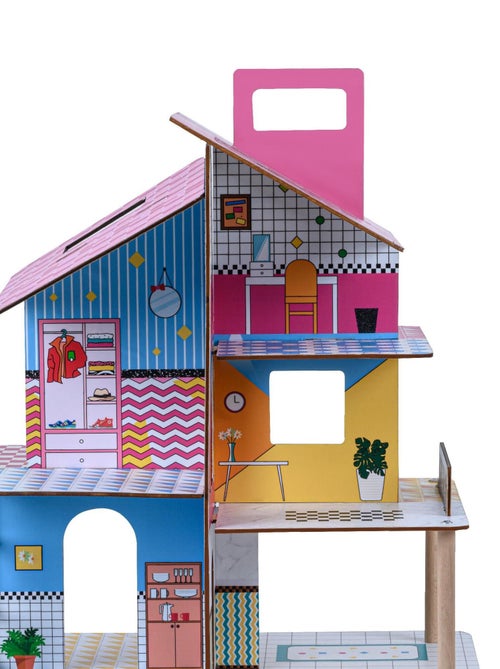 Enfants Maison De Poupée En Bois Et 12 Accessoires - Kiabi