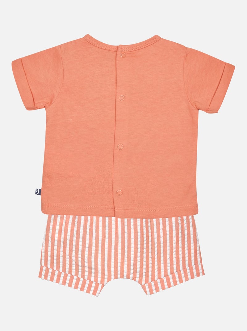 ENSEMBELE TEE SHIRT SHORT GERALD NAISSANCE Orange - Kiabi