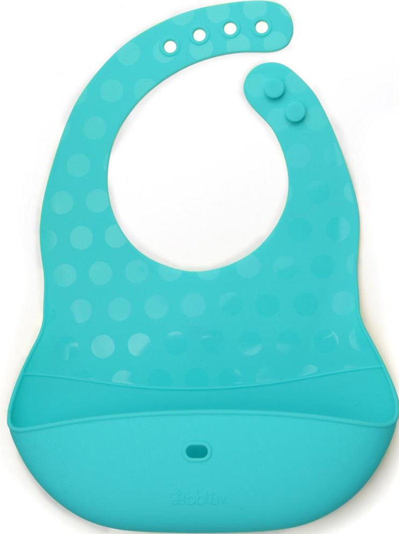 Ensemble 2 bavoirs et cuillère en silicone Pöket aqua et grey Bleu - Kiabi