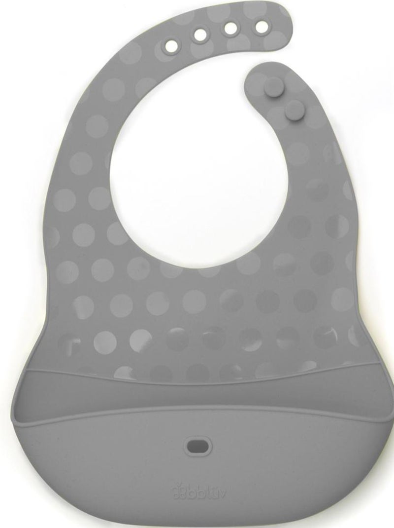 Ensemble 2 bavoirs et cuillère en silicone Pöket aqua et grey Bleu - Kiabi