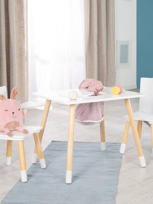 Ensemble 2 chaises et table enfant en bois avec filet de rangement - ROBA - Kiabi