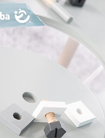 Ensemble 2 chaises et table enfant en bois avec filet de rangement - ROBA