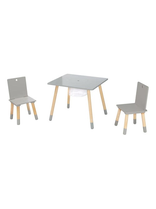 Ensemble 2 chaises et table enfant en bois avec filet de rangement - ROBA - Kiabi