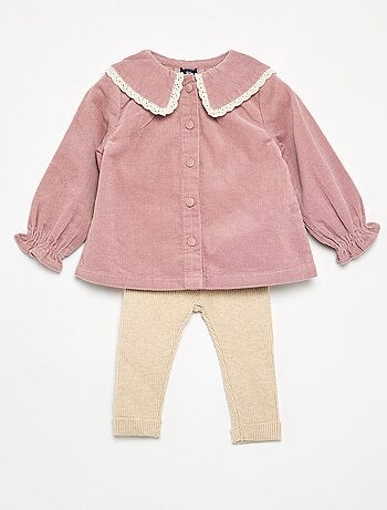 Ensemble 2 pièces - blouse en velours + legging
