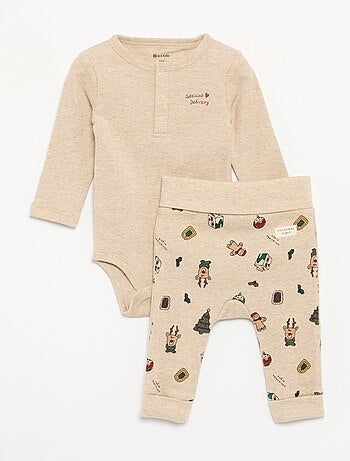 Ensemble 2 pièces - Body à manches longues + legging