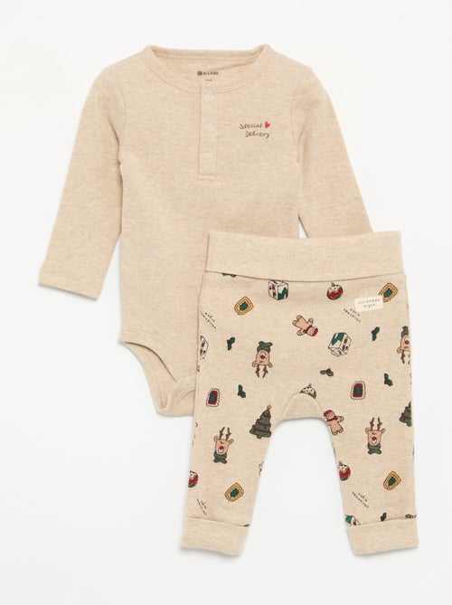 Ensemble 2 pièces - Body à manches longues + legging - Kiabi Ensemble 2 pièces - Body à manches longues + legging - Kiabi