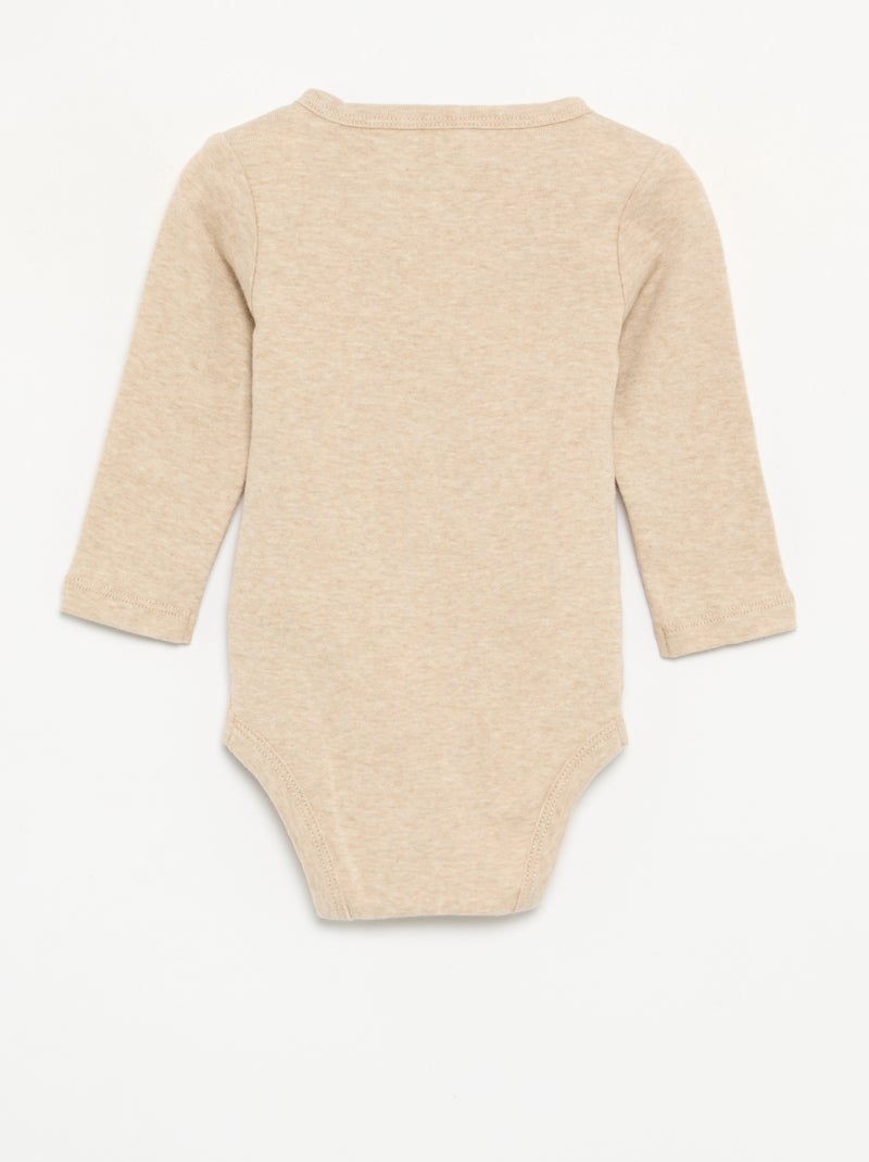 Ensemble 2 pièces - Body à manches longues + legging Beige - Kiabi
