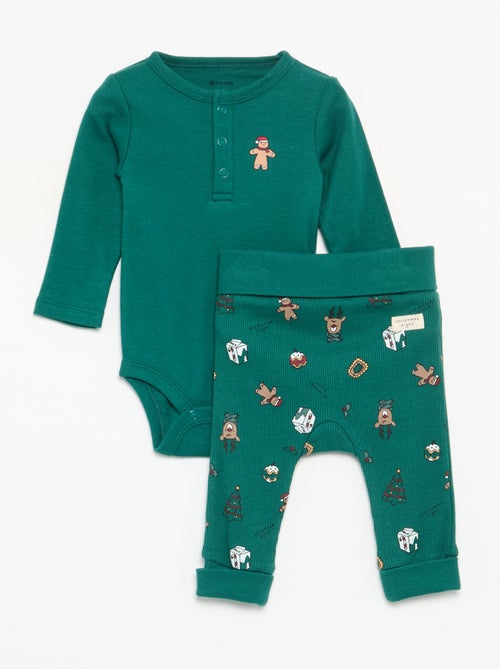 Ensemble 2 pièces - Body à manches longues + legging - Kiabi Ensemble 2 pièces - Body à manches longues + legging - Kiabi