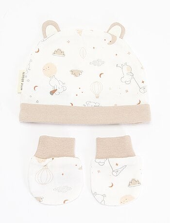 Ensemble 2 pièces - bonnet et paire de moufles 'Petit Béguin'