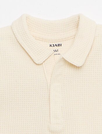 Ensemble 2 pièces - polo + short en maille gaufrée