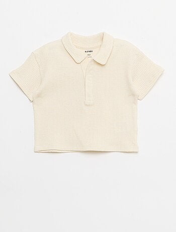 Ensemble 2 pièces - polo + short en maille gaufrée