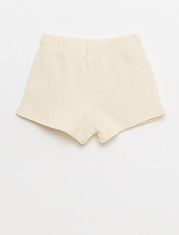 Ensemble 2 pièces - polo + short en maille gaufrée