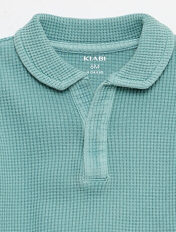 Ensemble 2 pièces - polo + short en maille gaufrée