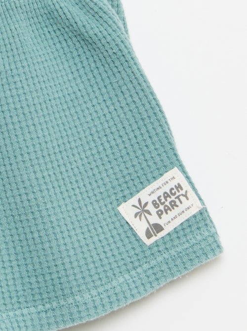 Ensemble 2 pièces - polo + short en maille gaufrée - Kiabi