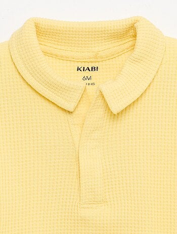 Ensemble 2 pièces - polo + short en maille gaufrée