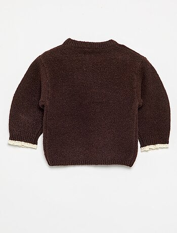 Ensemble 2 pièces - pull + foulard avec détails en macramé
