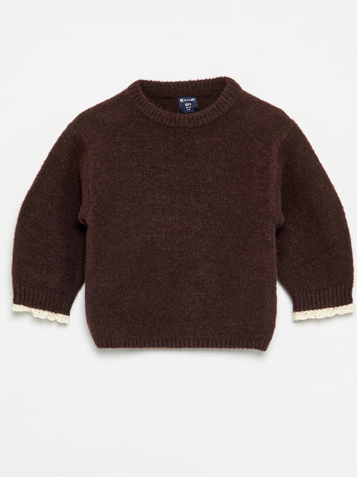 Ensemble 2 pièces - pull + foulard avec détails en macramé - Kiabi
